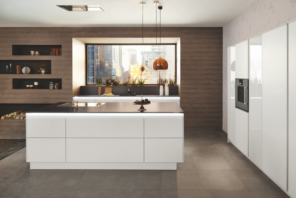 Ballerina White Gloss Handleless Kitchen | Totally Kitchens, Southampton
