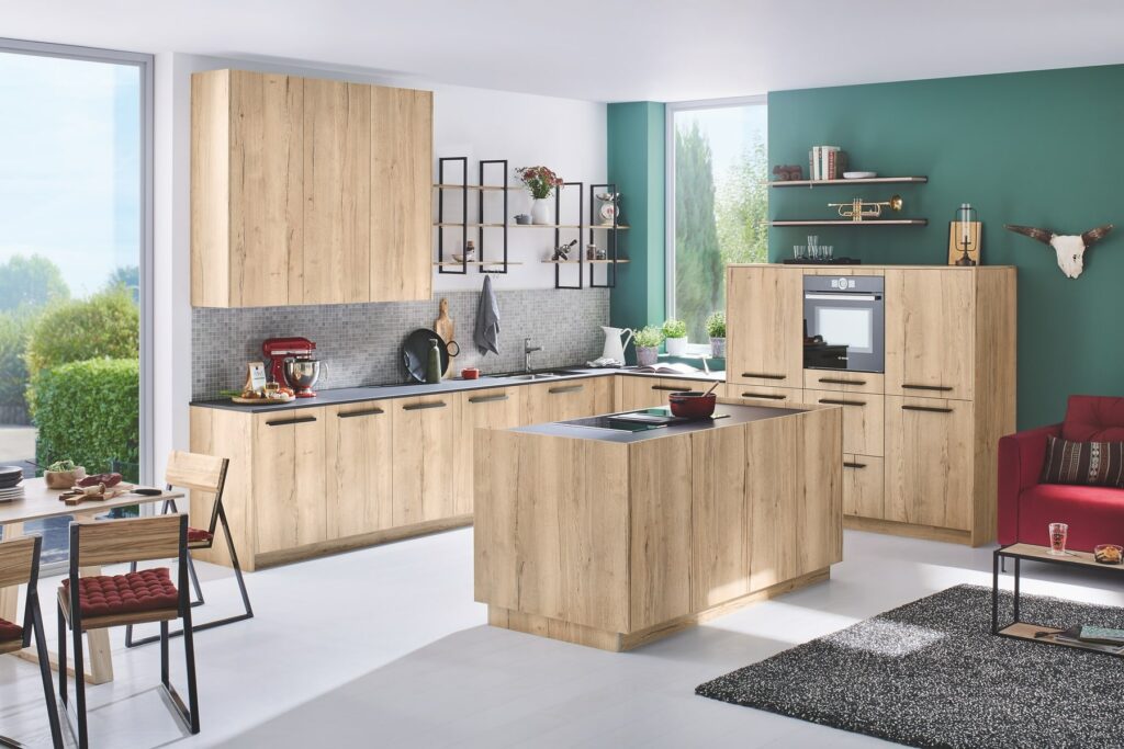 Ballerina Wood L Shaped Kitchen | Totally Kitchens, Southampton