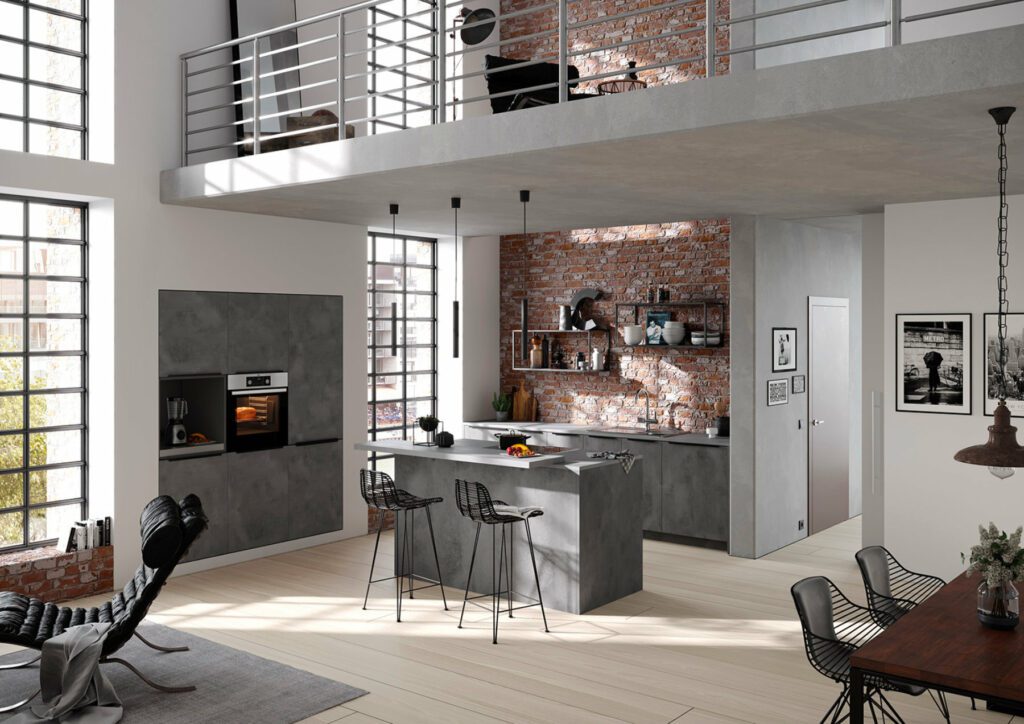 Brigitte Ceramic Look Open Plan Kitchen 2 | Totally Kitchens, Southampton