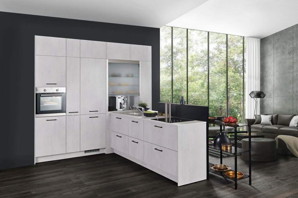Brigitte Compact Concrete Kitchen 2 1 | Totally Kitchens, Southampton