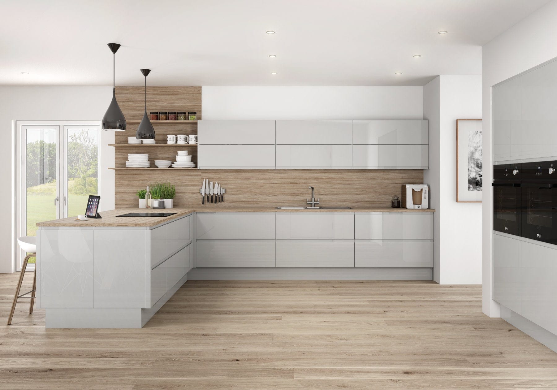 Jjo High Gloss Modern Handleless Kitchen | Totally Kitchens, Southampton