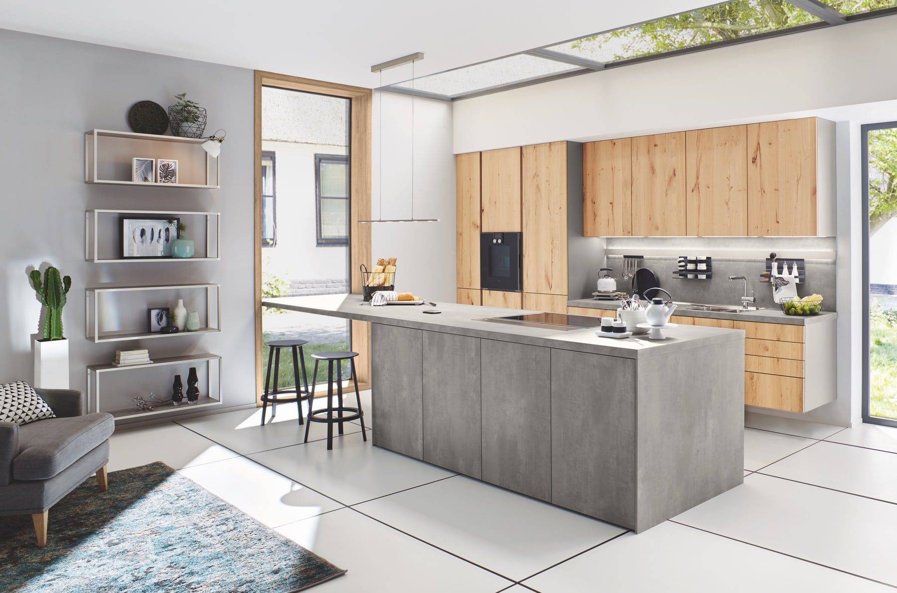 Ballerina Stone Wood Handleless Kitchen 1 | Totally Kitchens, Southampton